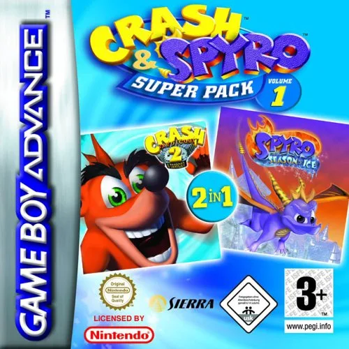2 Games in 1 - Spyro - Season of Ice + Crash Bandicoot 2 - N-Tranced