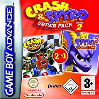 2 Games in 1 - Spyro 2 - Season of Flame + Crash Nitro Kart