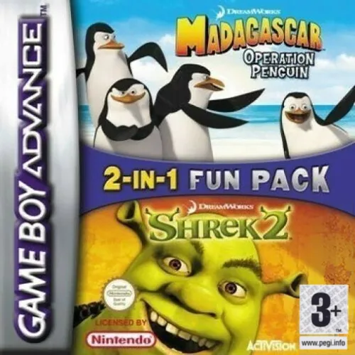 2 Games in 1 - Madagascar + Shrek 2