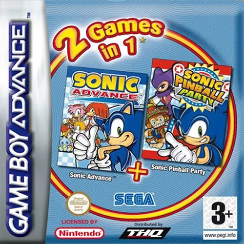 2 Games in 1 - Sonic Pinball Party + Sonic Advance